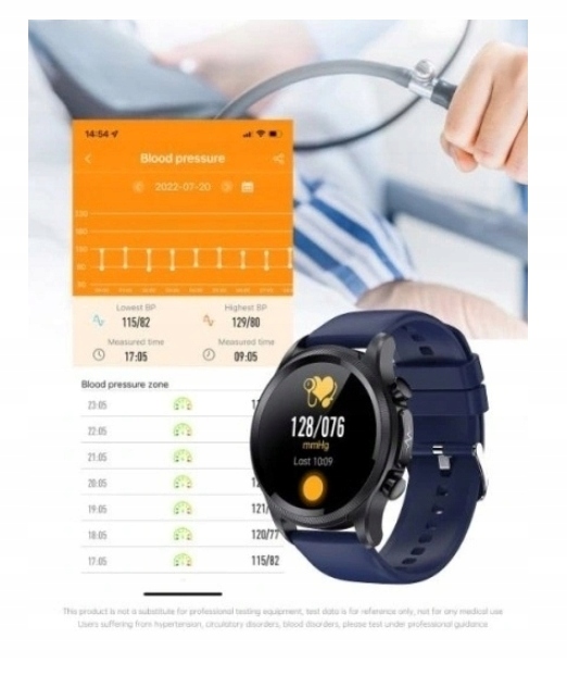 Zegarek Glukometr pomiar glukozy cukru EKG Spo2 Transmisja danych 5G