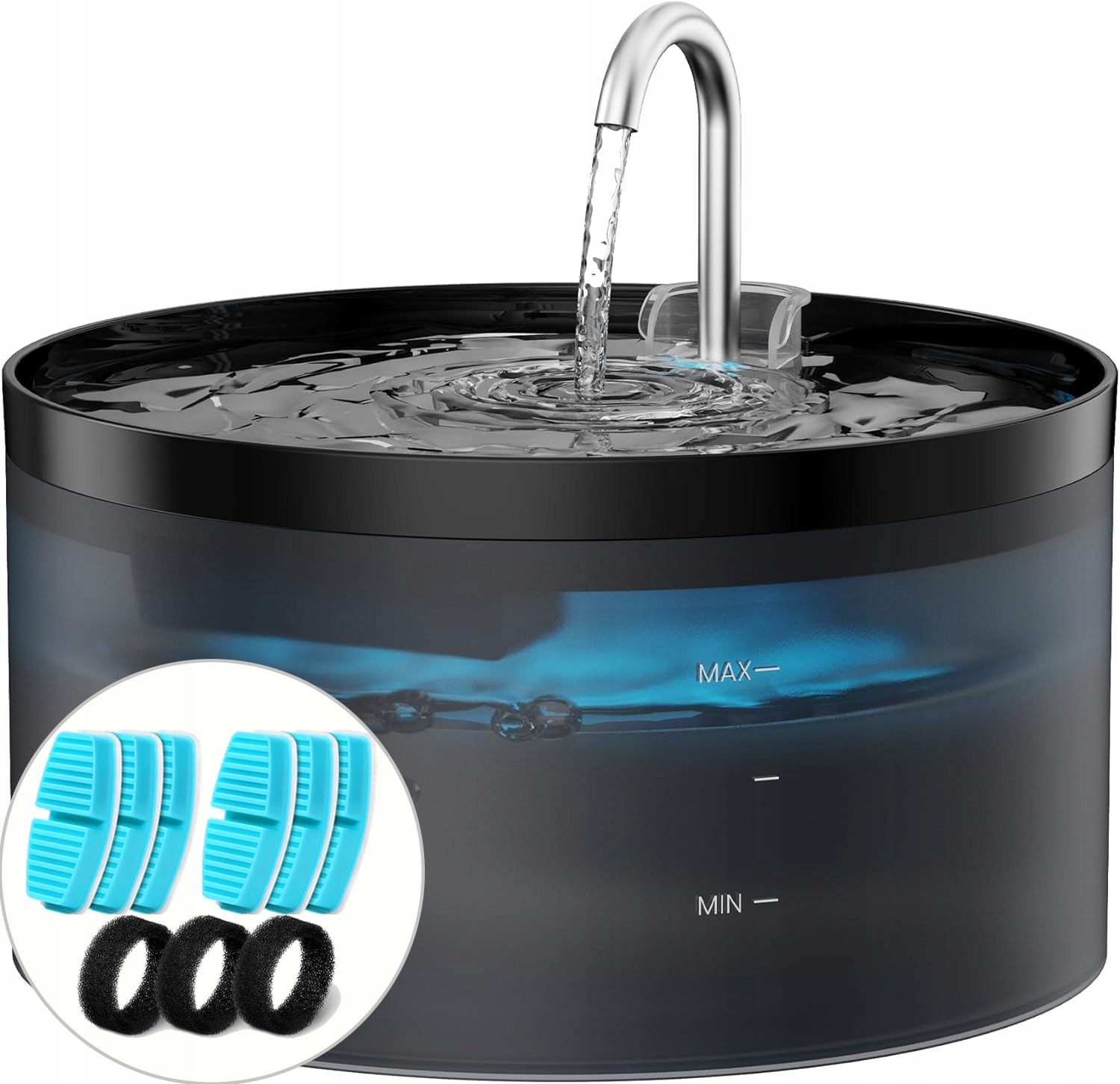 Levně Bemoony Fontána pro kočky 32 l 6 filtrů 3 pěnové filtry