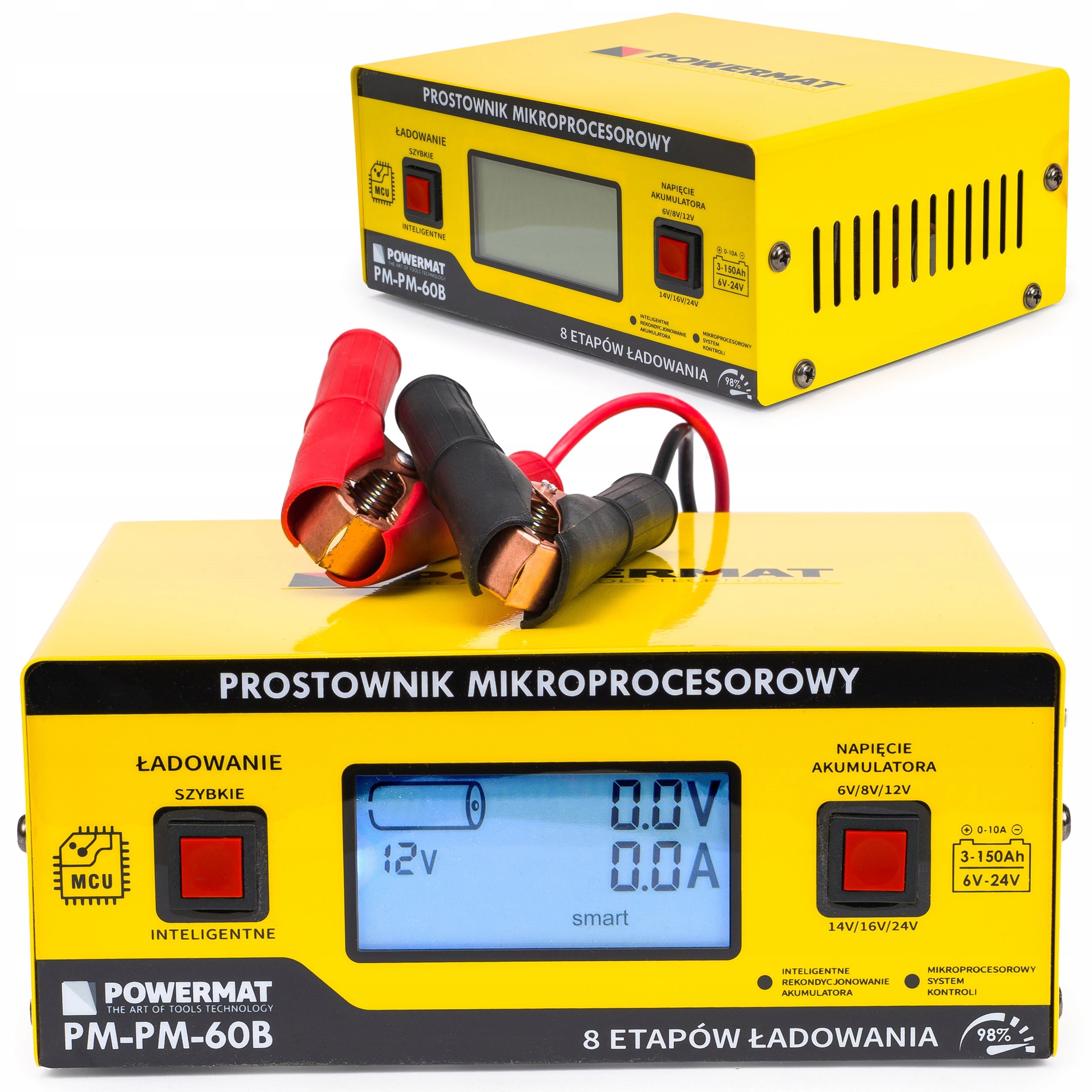 Prostownik Akumulatorowy Mikroprocesorowy 10A Samochodowy 6V-24V Ładowarka