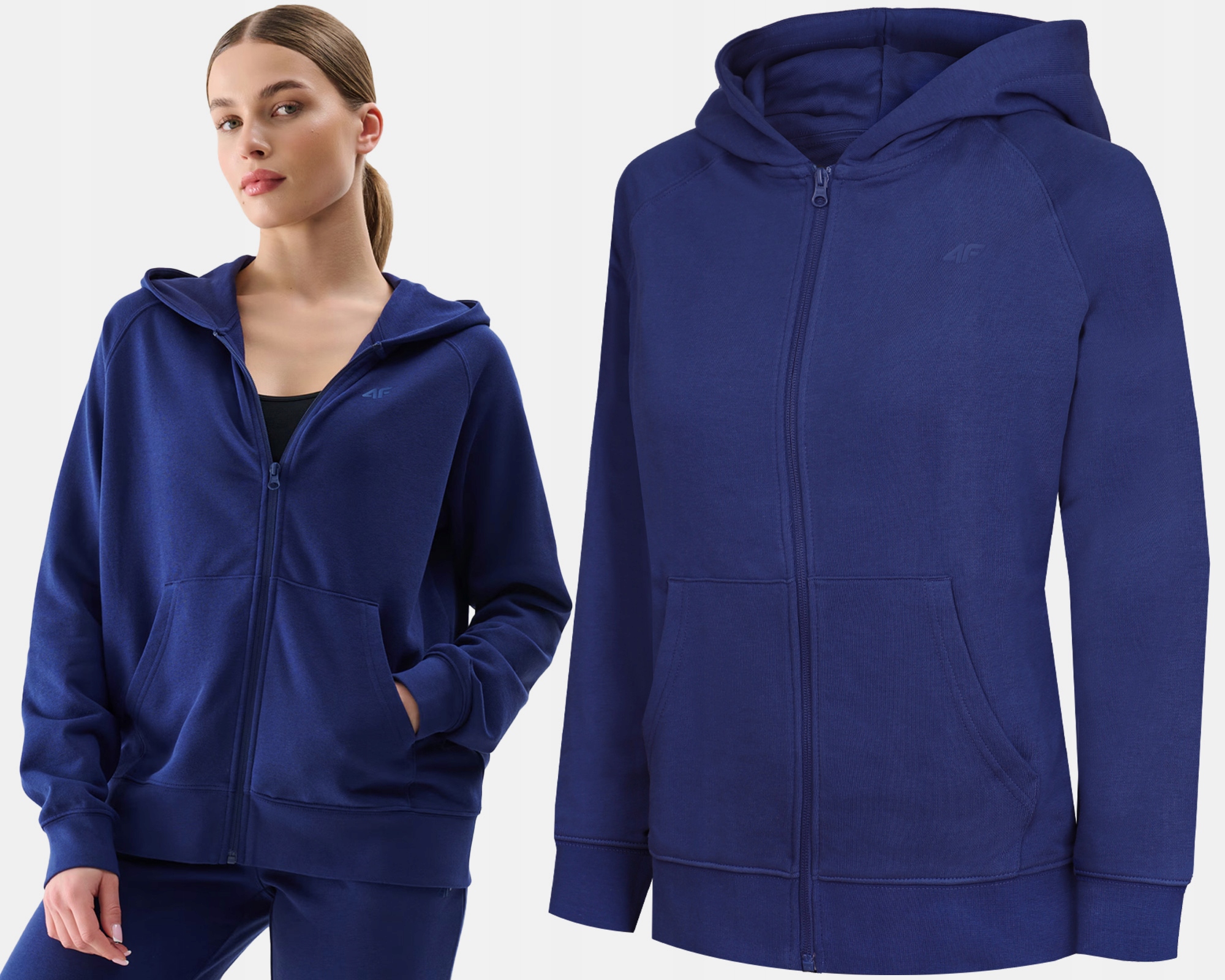 Bluza Damska 4F Dresowa Sportowa F1763 Z Kapturem Na Co Dzień XXL