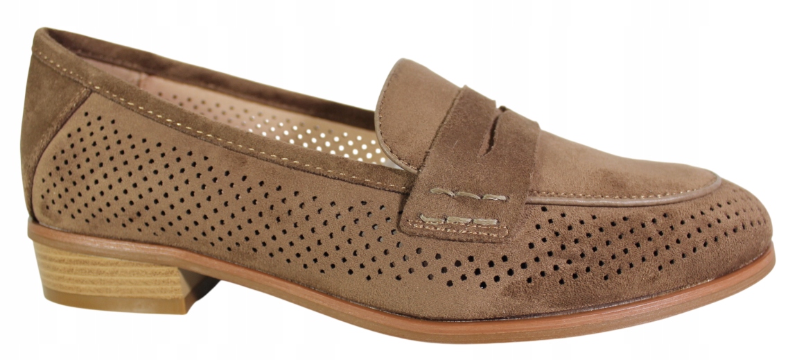 Dámské polobotky Potocki 26-12585 VEL.36 Khaki Semišové ažurové