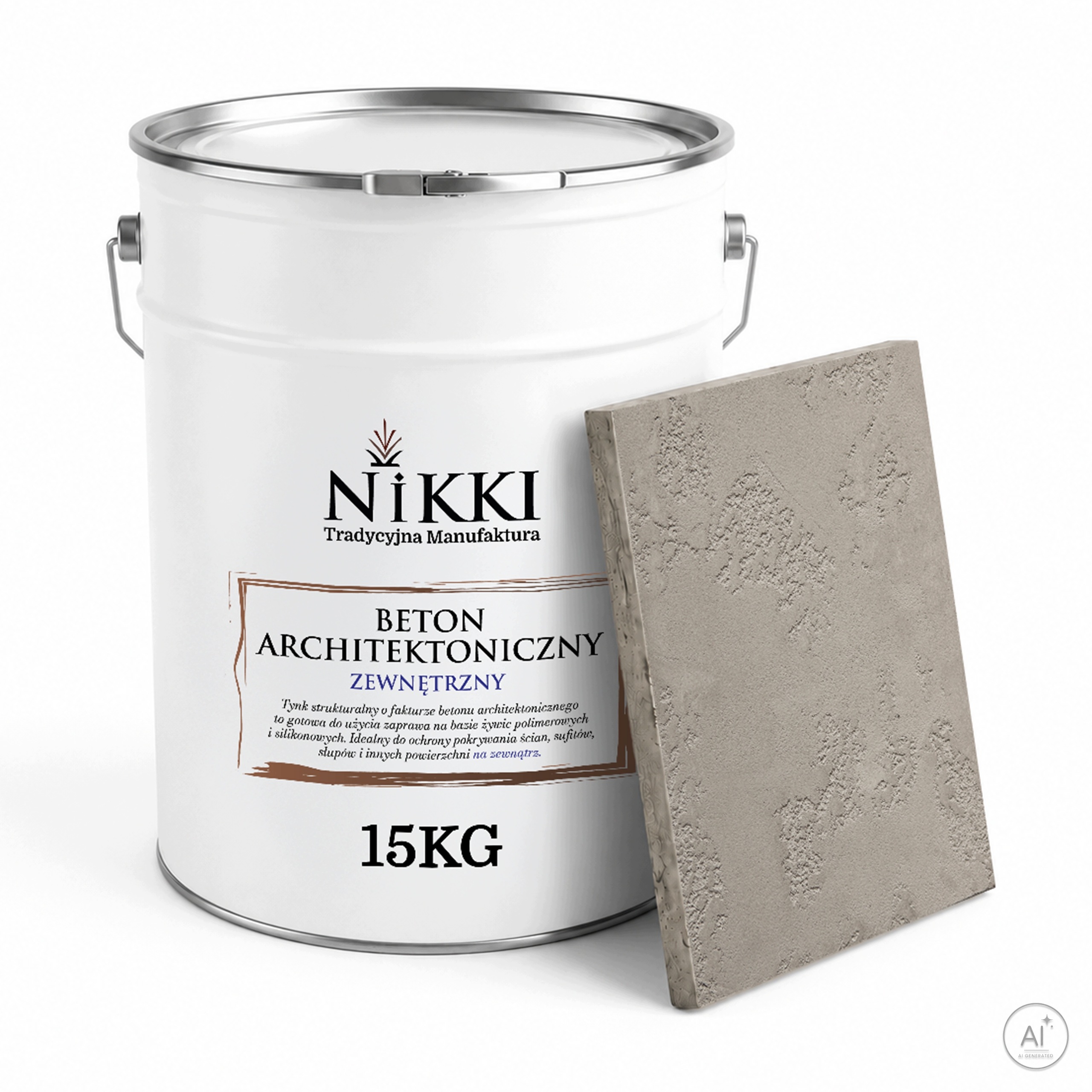 Fasádna omietka so štruktúrou architektonického betónu 15 kg, šedá, svetlo Uv