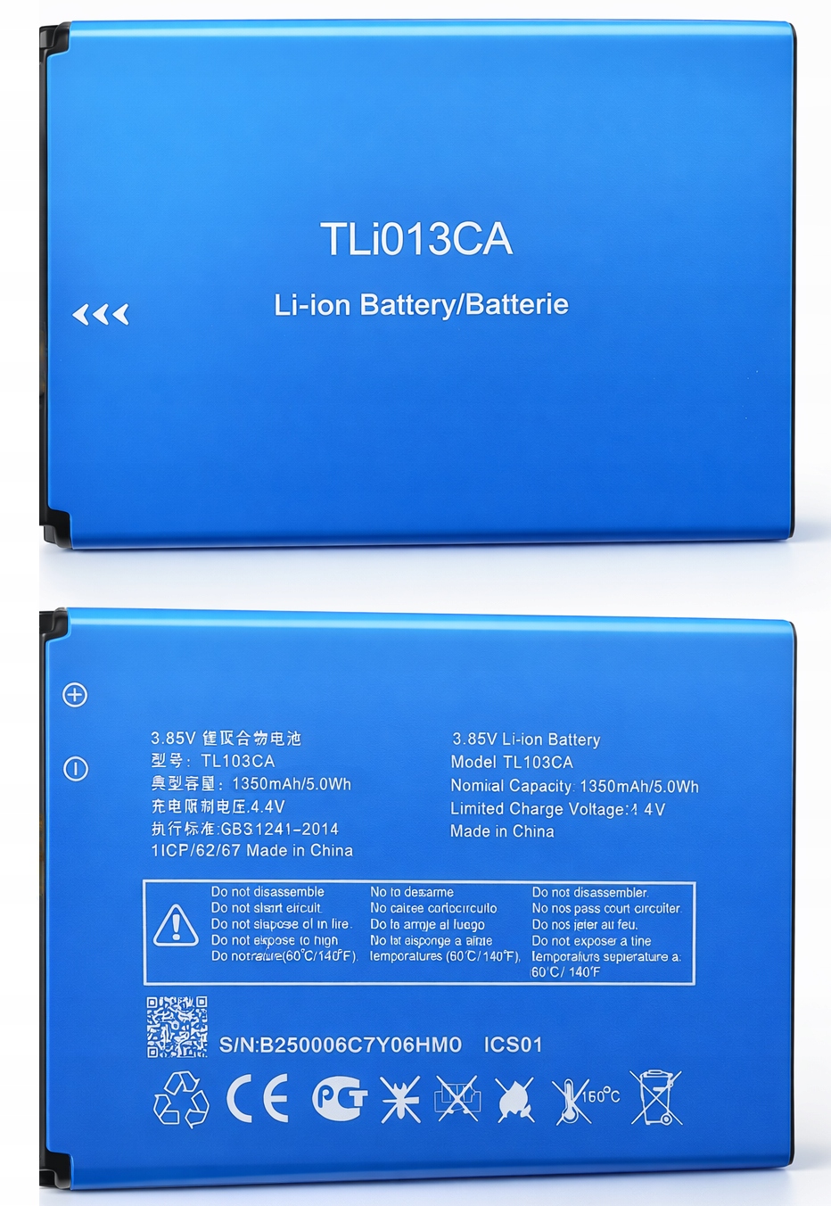 Új TLi013CA 1350 mAh akkumulátor Alcatel Smart Flip 4052R, 4052C, 4052W készülékhez
