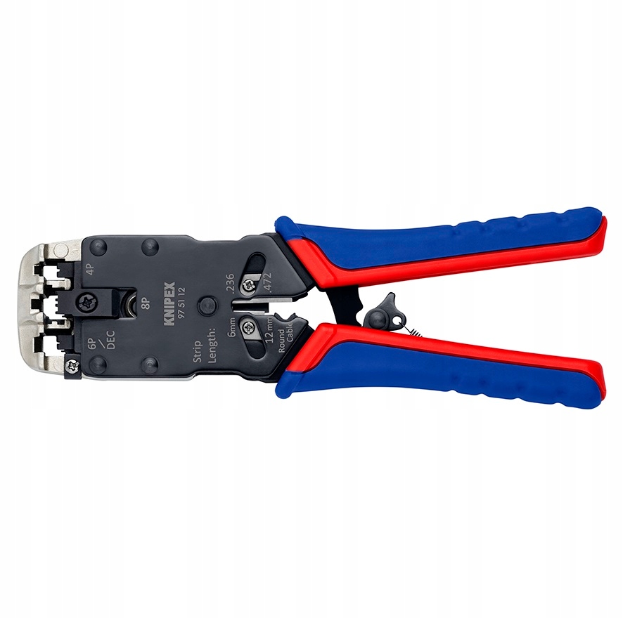 Zaciskarka Czołowa Szczypce do Wtyków RJ45 RJ12 RJ10 RJ11 KNIPEX 97 51 12 Model 97 51 12