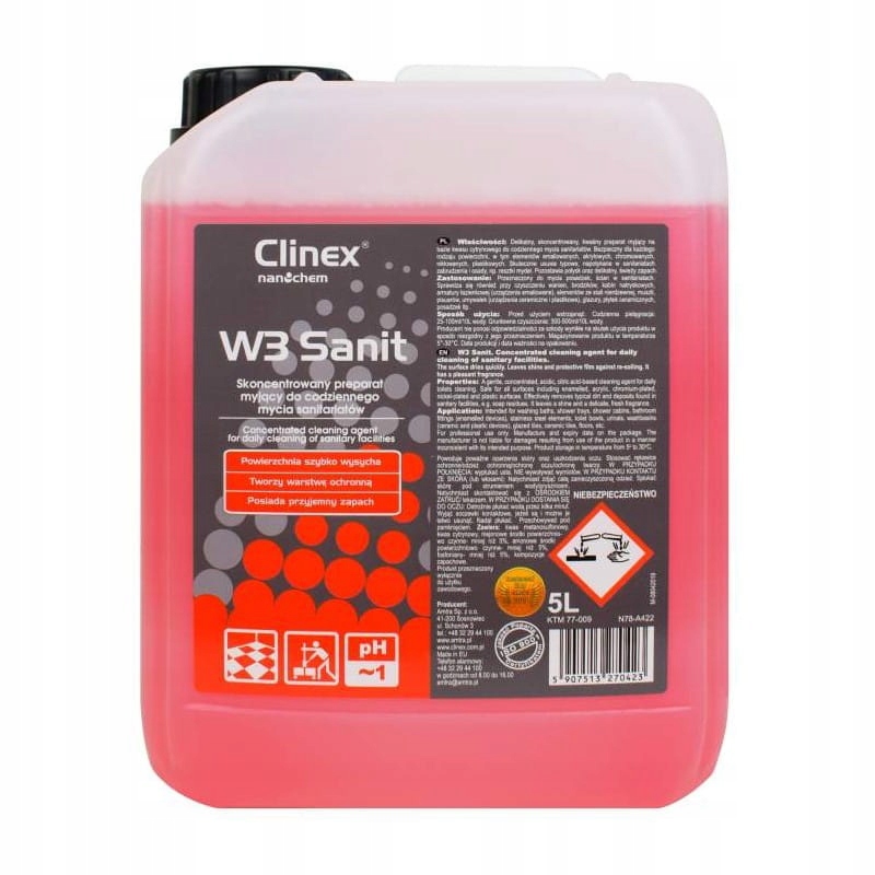 Clinex W3 Sanit 5L koncentrat do mycia łazienek