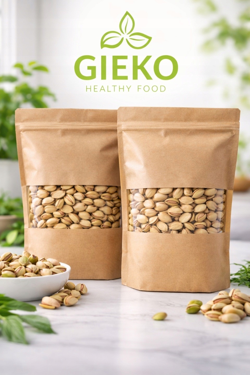 Pistácie ve skořápce 2x500 g přírodní nesolené velký set Gieko