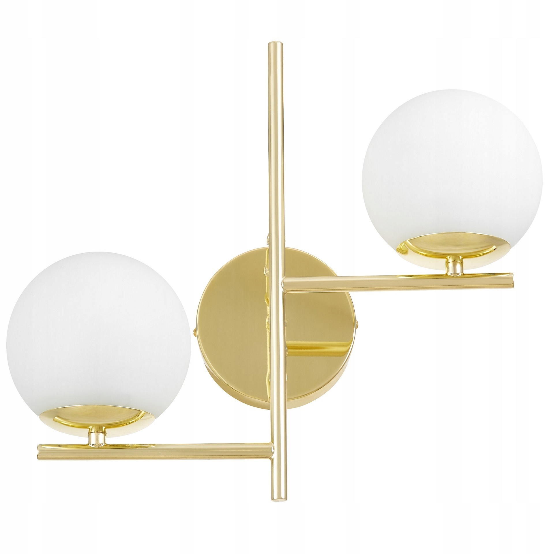 Lampa Kinkiet Ścienny Złoty Nowoczesny Szklane Białe Kule Orio W2 Led