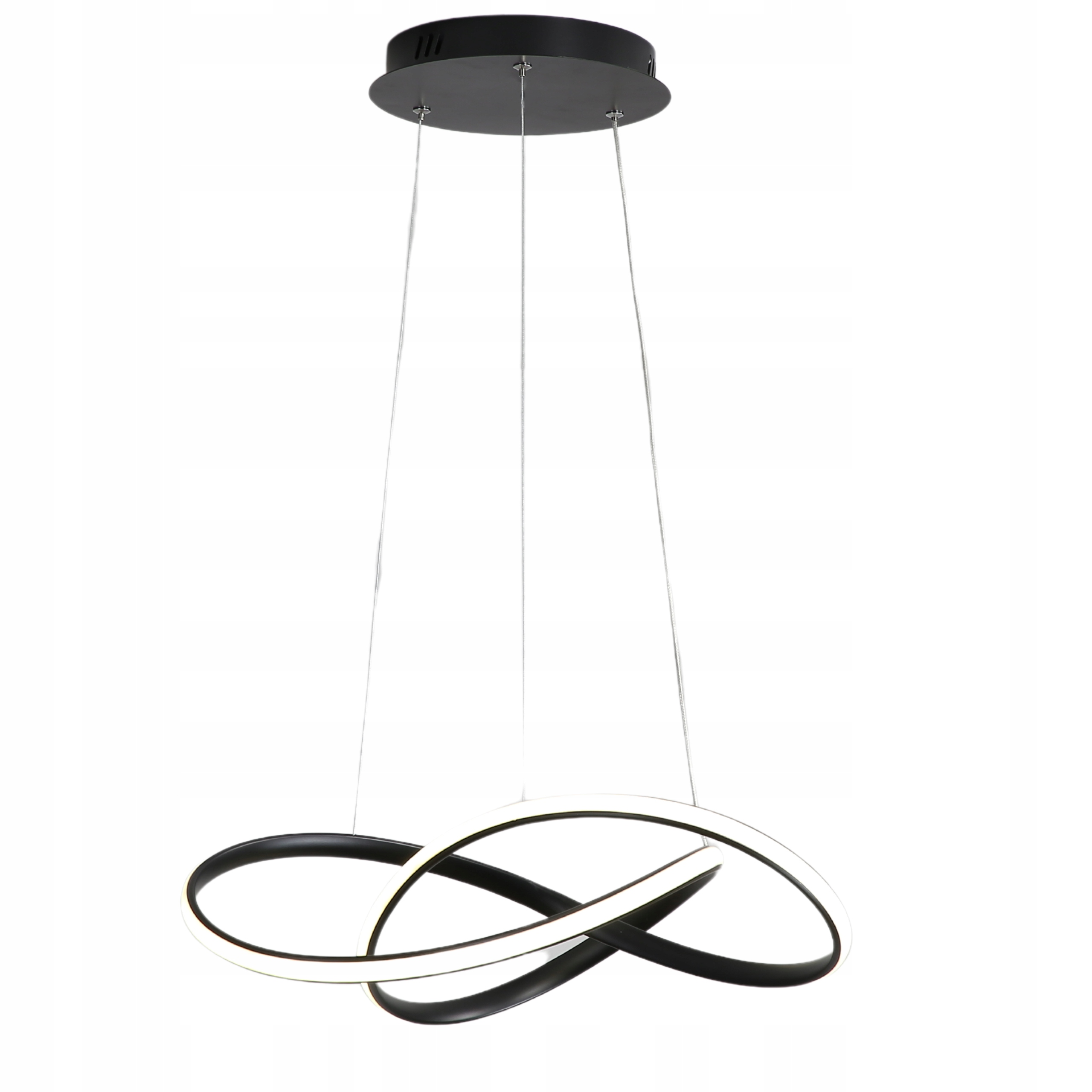 Lampa wisząca czarna na linkach Plafon Led 48W 4000K nowoczesna