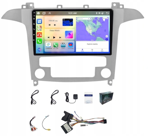 Rádio Navigácia Carplay Gps Ford Smax Galaxy Android Bt Wifi 4GB 64GB