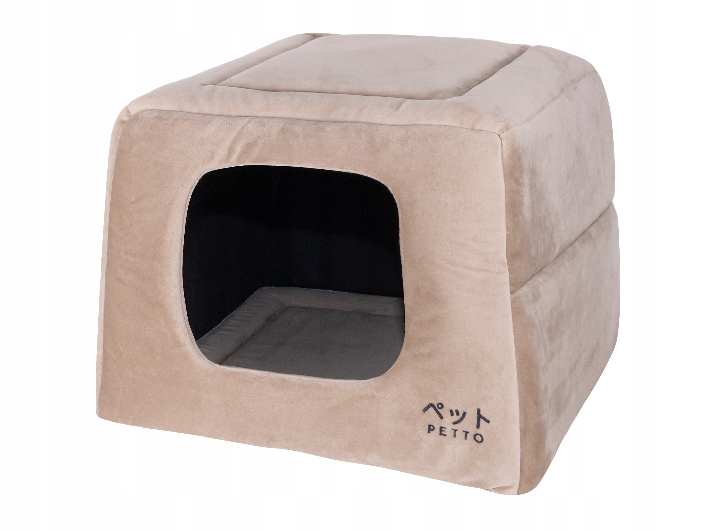 Levně Petto Domeček pelíšek 2v1 Uchi Velvet Béžový