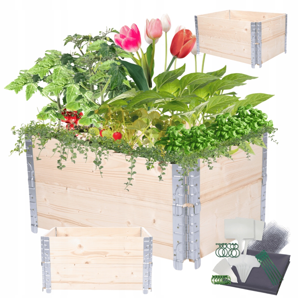 Kaskádový vyvýšený záhon nastavitelný pařeniště bylinkový záhon impregnát 40x60x80