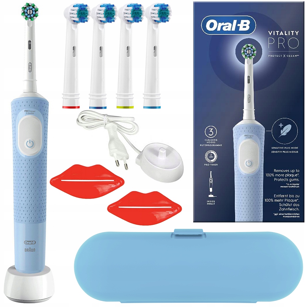 Elektryczna Szczoteczka Do Zębów Oral Vitality Pro D103 Blue Dodatki