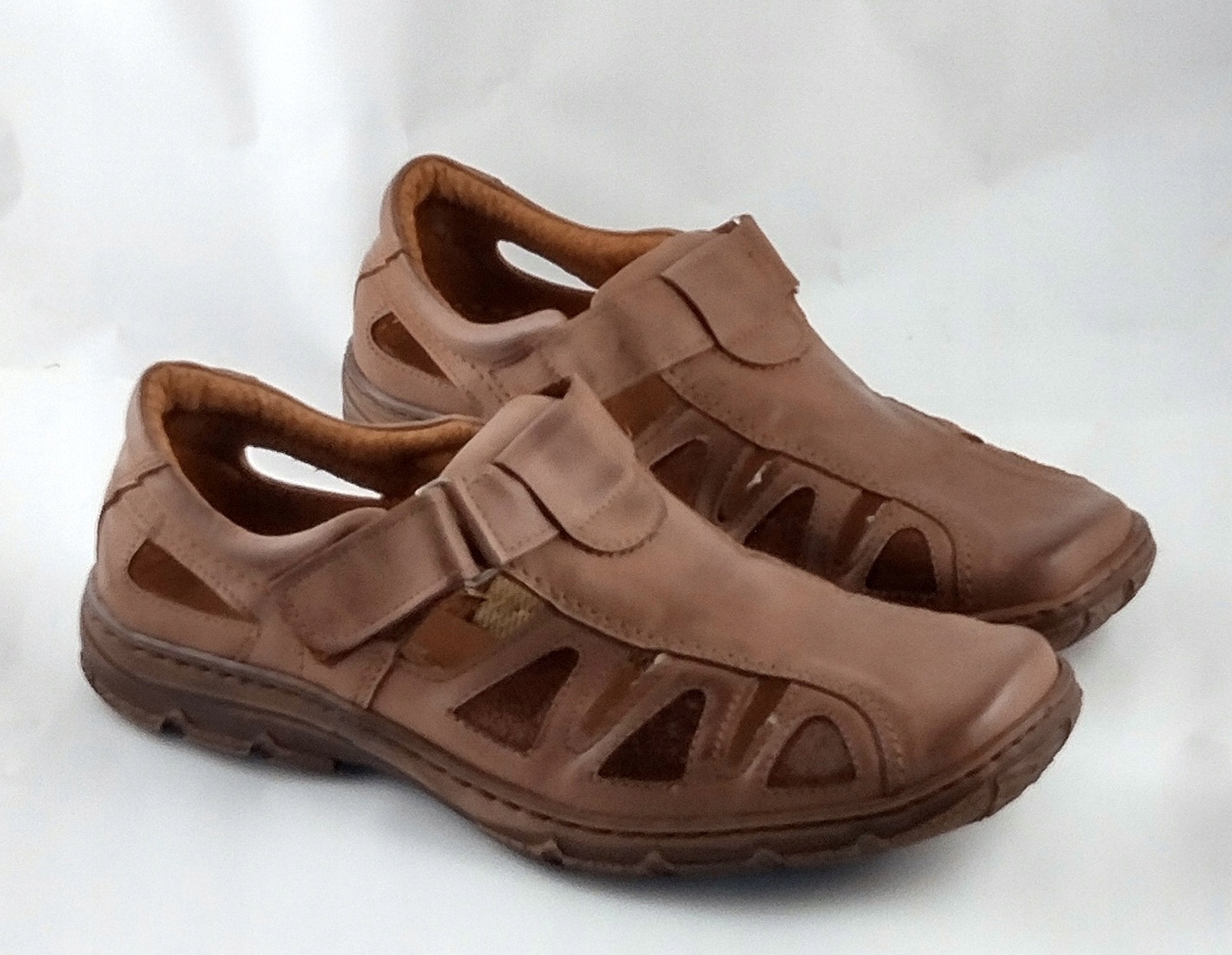 Pohodlné Lehké Sandály Polobotky, Kůže, Velikost 130