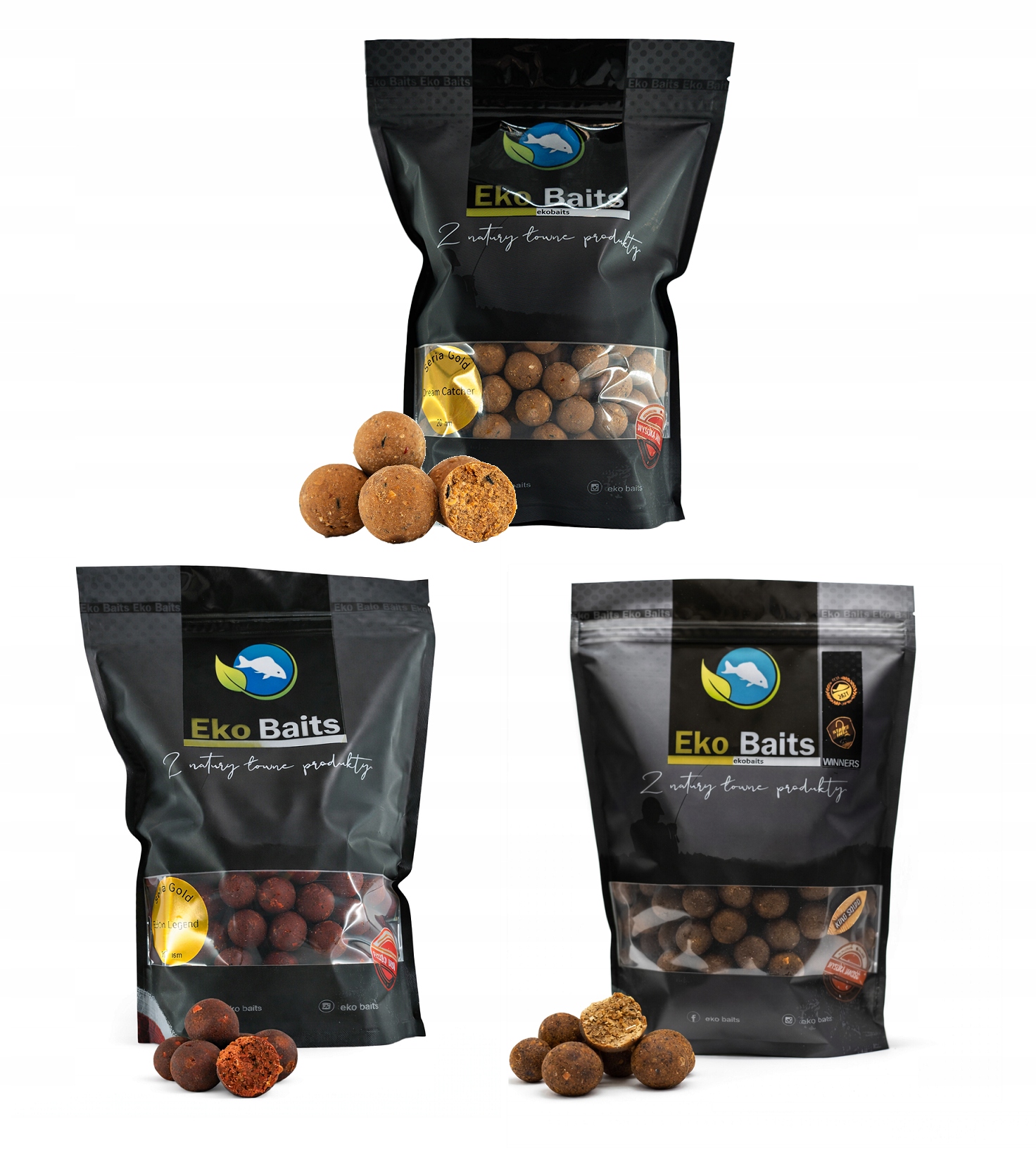 Kulki Proteinowe Karpiowe 20mm Zestaw 3 Smaków Zanętowe Eko Baits