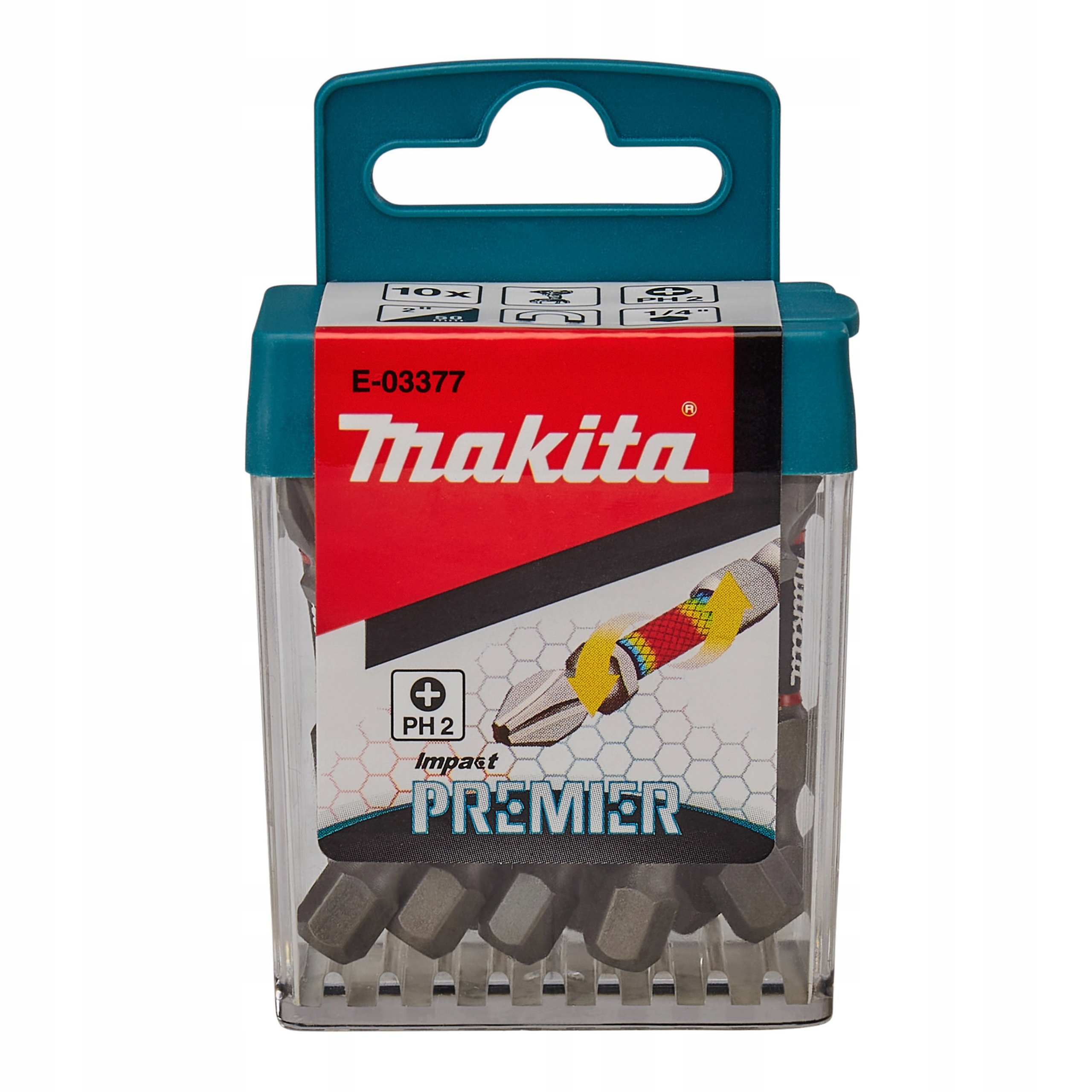 

10 Szt. Bity Magn. PZ2 50mm Premier E-03377 Makita