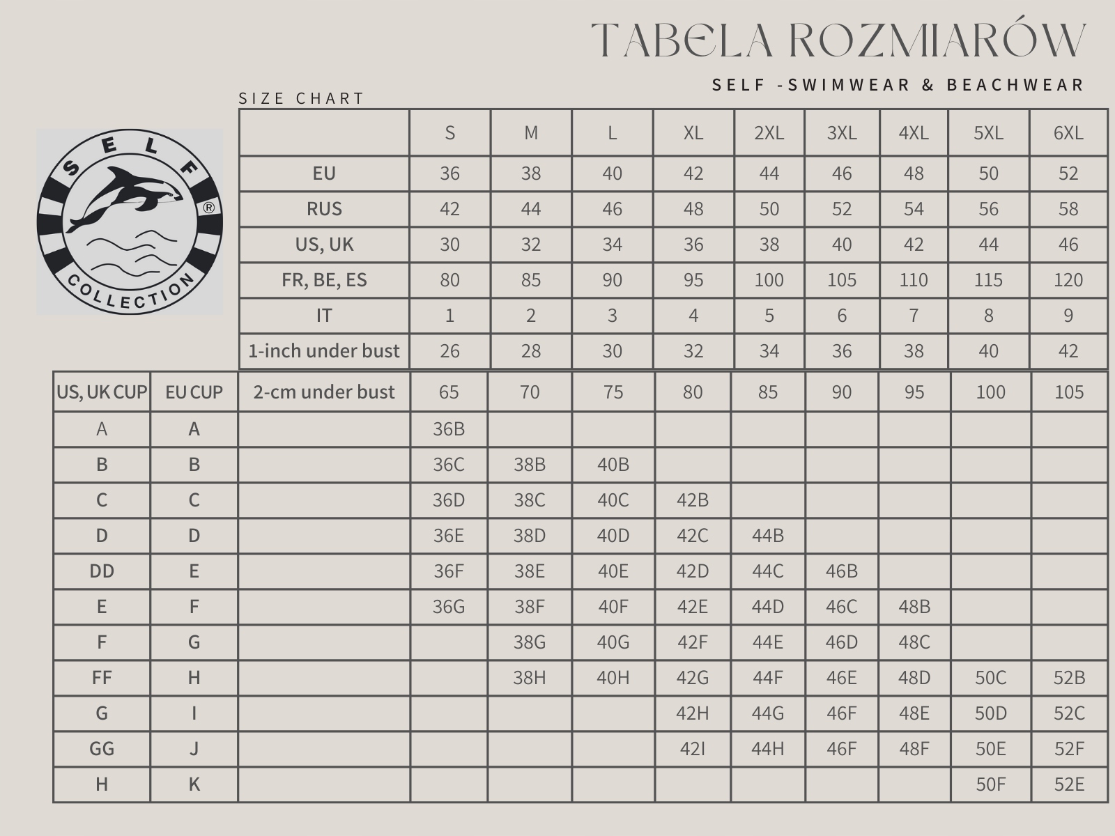 SELF STRÓJ KĄPIELOWY DWUCZĘŚCIOWY PLAŻA BASEN 40F Rozmiar L