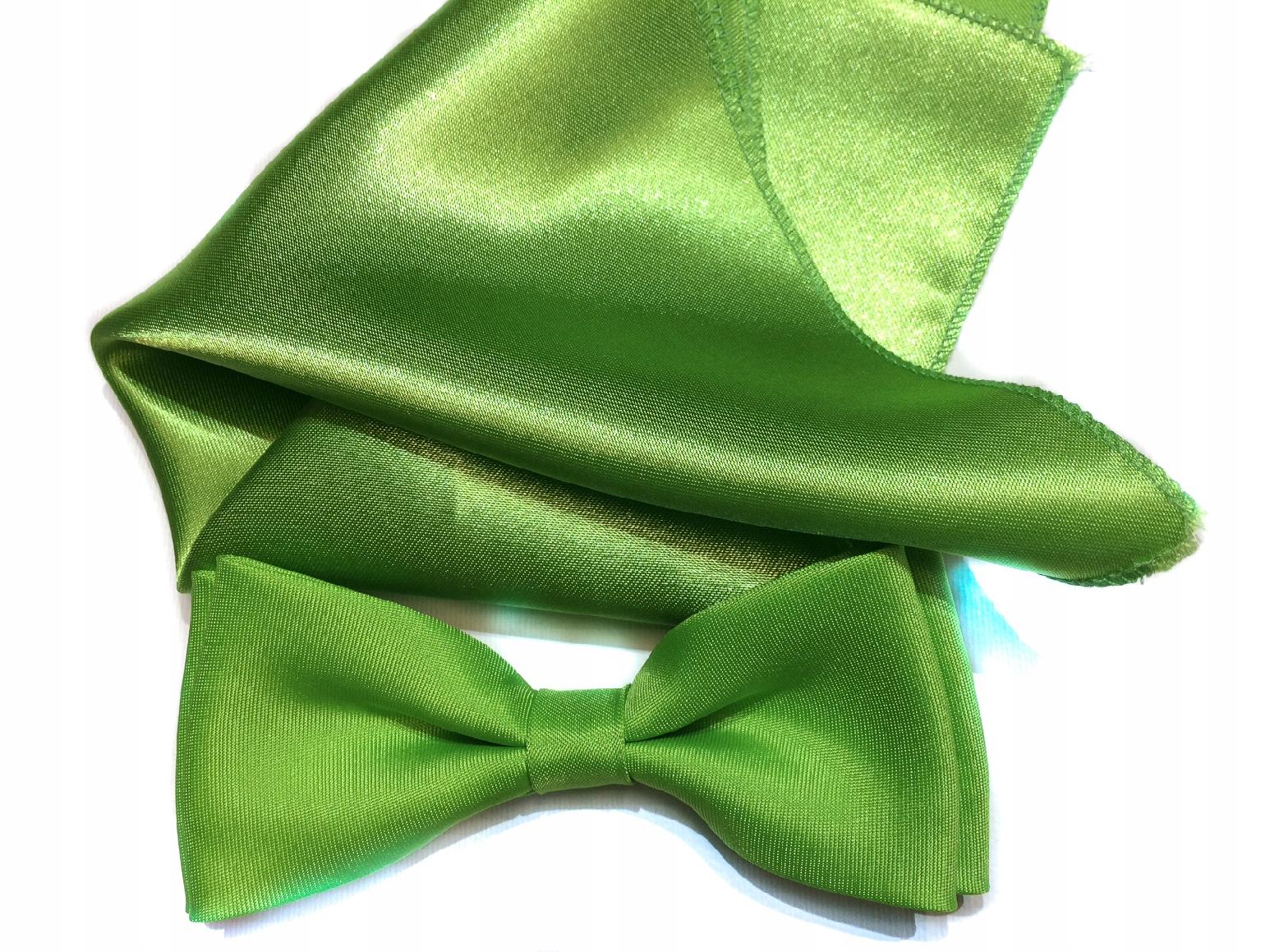 

Zielona Jasna Pistacja Mucha Z Poszetką Chusteczką