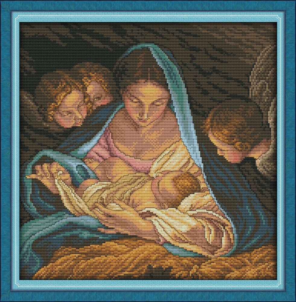 Kanva s potiskem (sada, kaňka, milina, jehla, vzor)