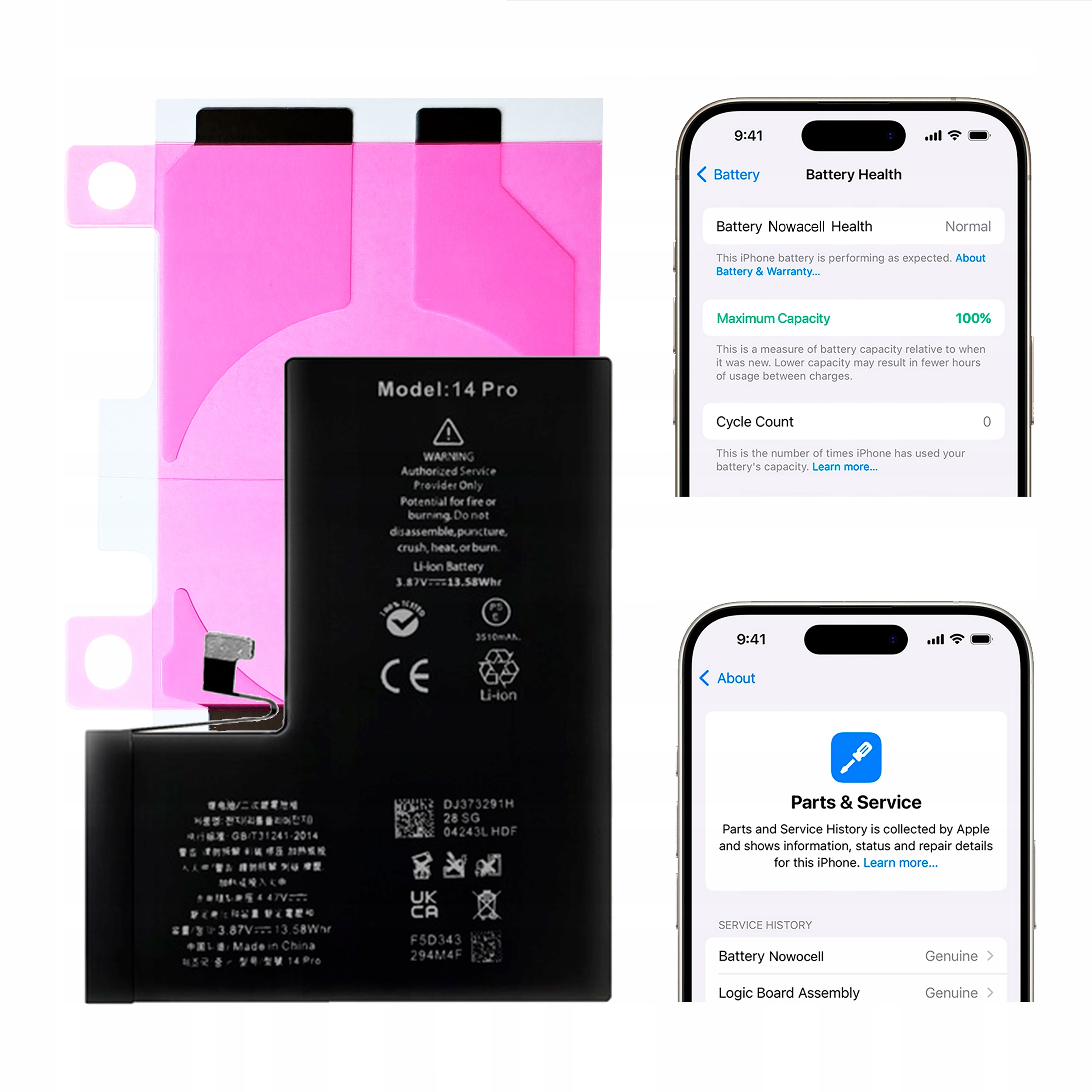 Bateria do iPhone 14 Pro Bez Komunikatu Większa pojemność 3380 mAh