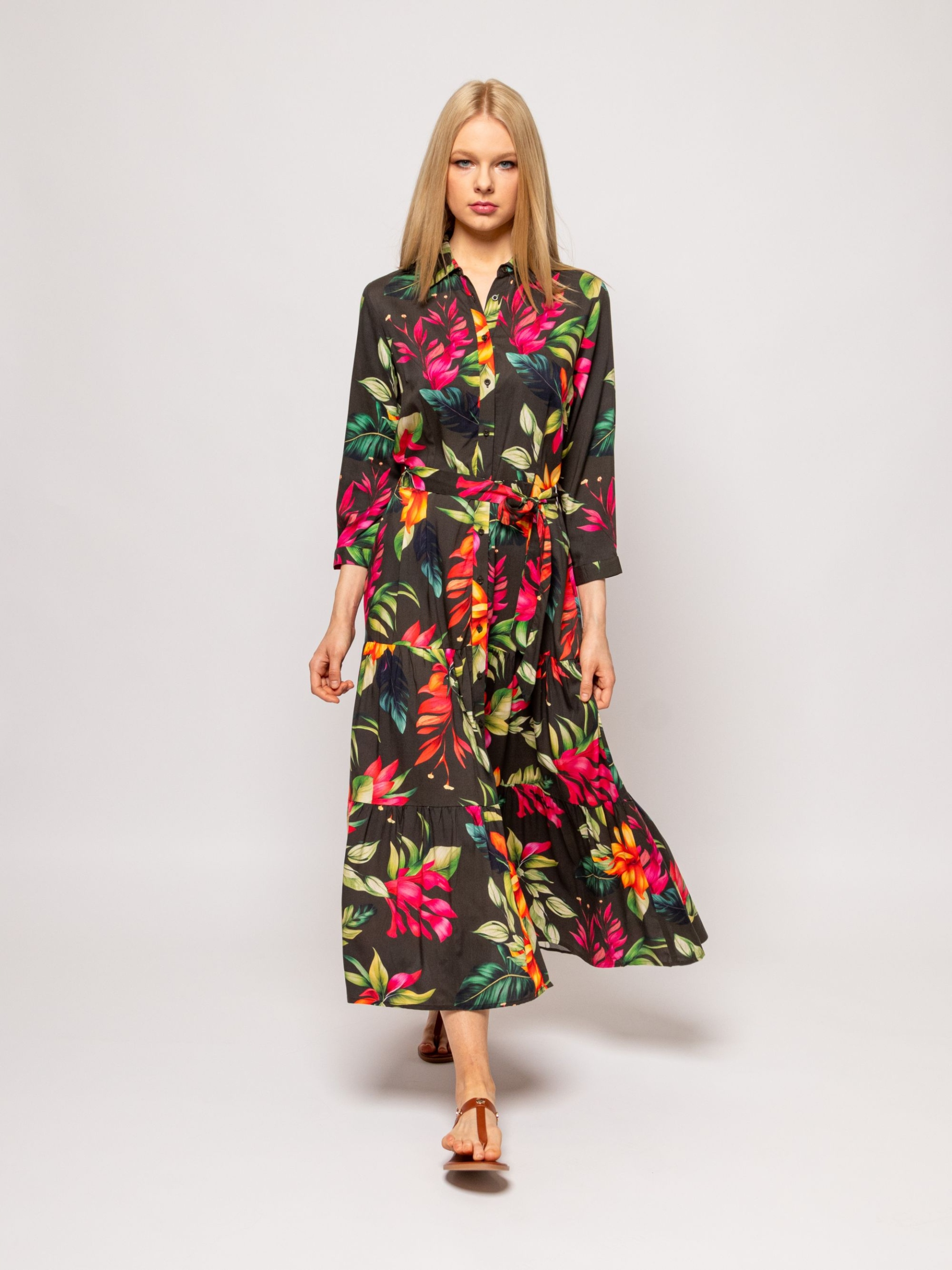 Heavy Tools Letní Dlouhé Elegantní Šaty Maxi Vaida Zelená S