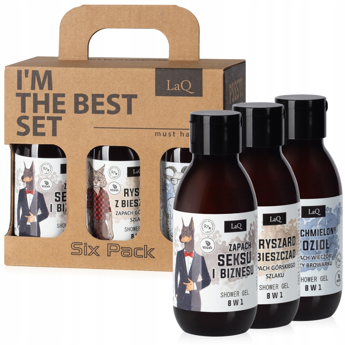 Veganská sada sprchových gelů Cleanopak 6x100 ml Směšný Dárek