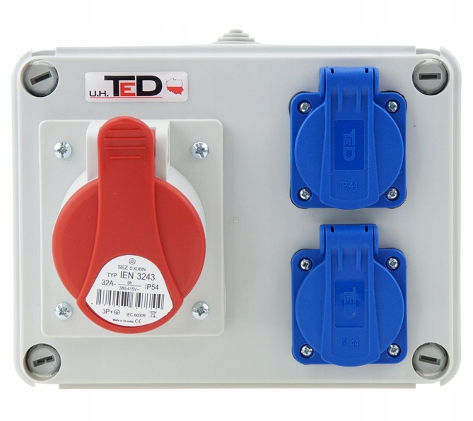 Stavební Rozvaděč 1 X 400V 32A/4P 2 X 250V 16A IP44