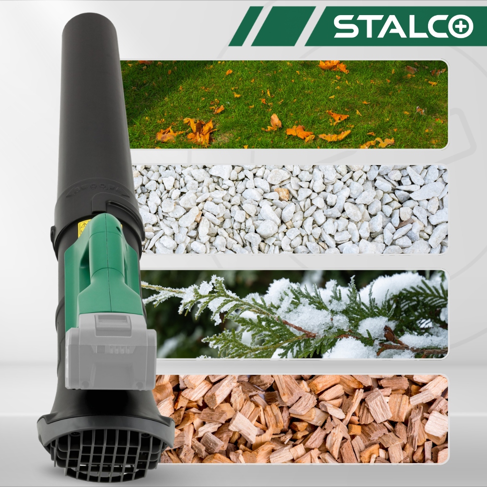 STALCO DMUCHAWA DO LIŚCI AKU BLS20-140 + BATERIA 4AH + ŁADOWARKA — zestaw 3 produktów