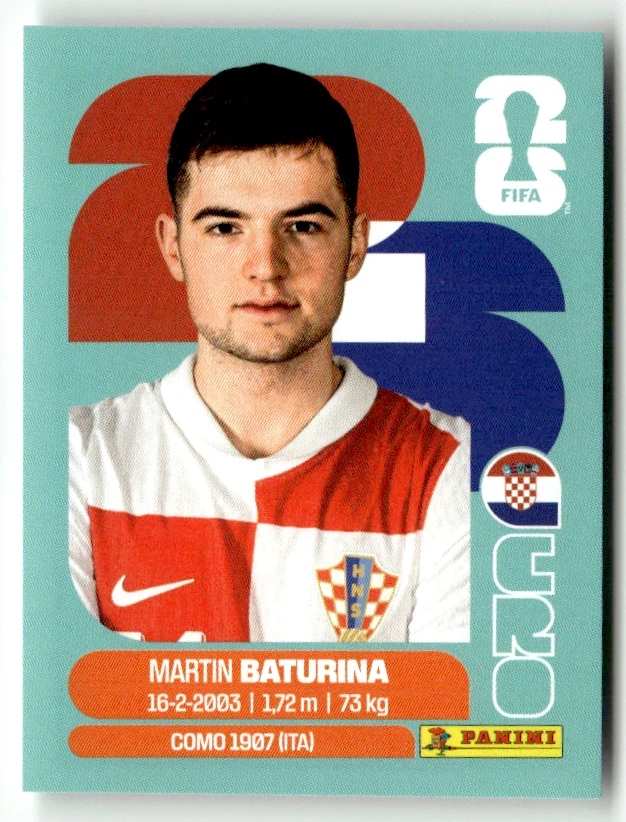 Naklejka Fifa World Cup 2026 Cro 11 Martin Baturina Chorwacja