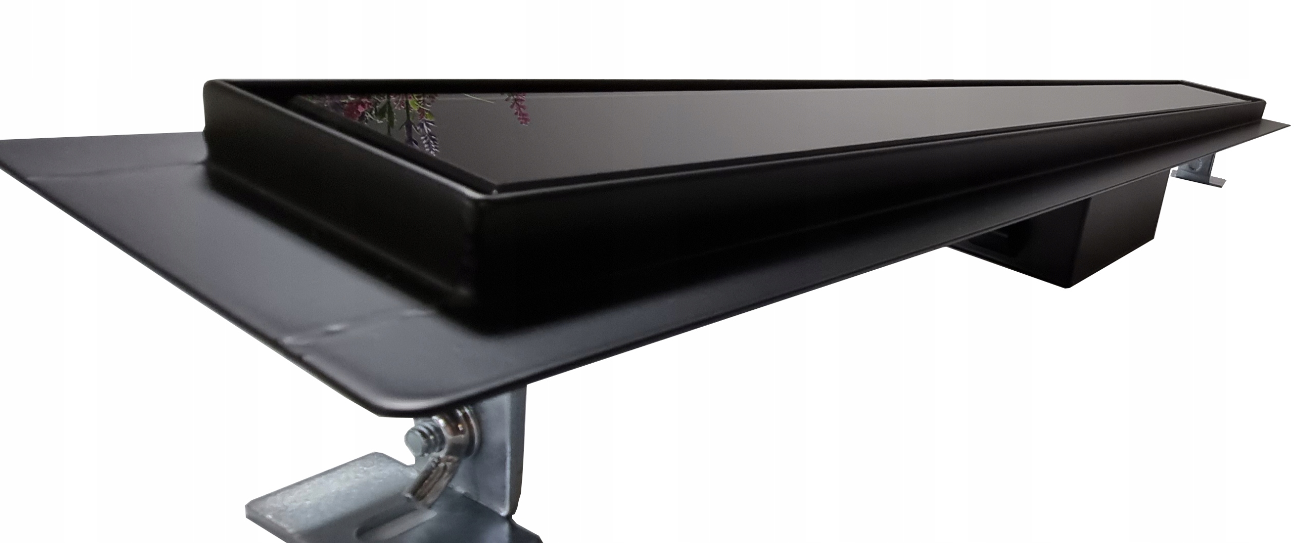 SANITLINE Odpływ liniowy CZARNE SZKŁO / MAT 70cm Średnica odpływu 40 mm