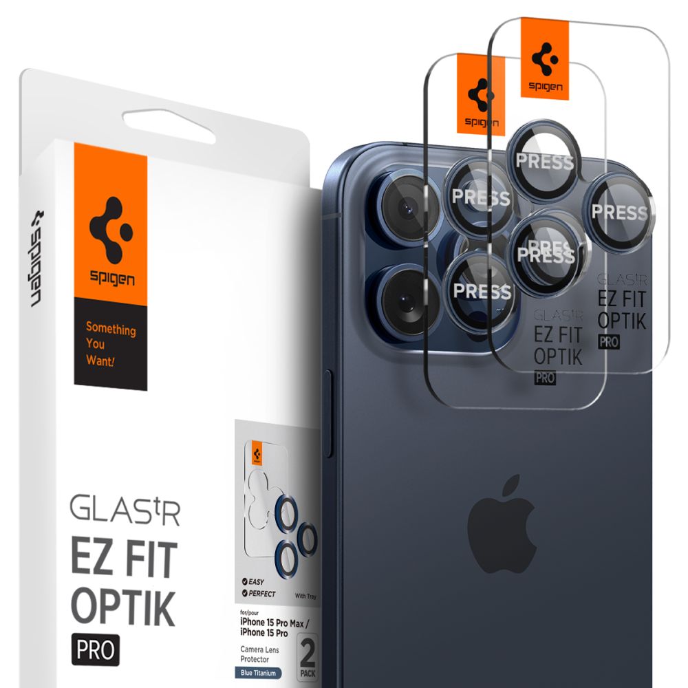 2x Osłona Aparatu Spigen iPhone 14 Pro/Pro Max/15 Pro/Pro Max Niebieski