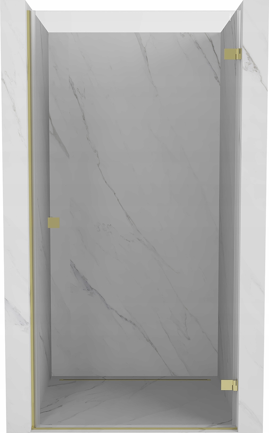 Mexen Lunar-B sprchové dveře 100 cm zlaté s transparentním sklem