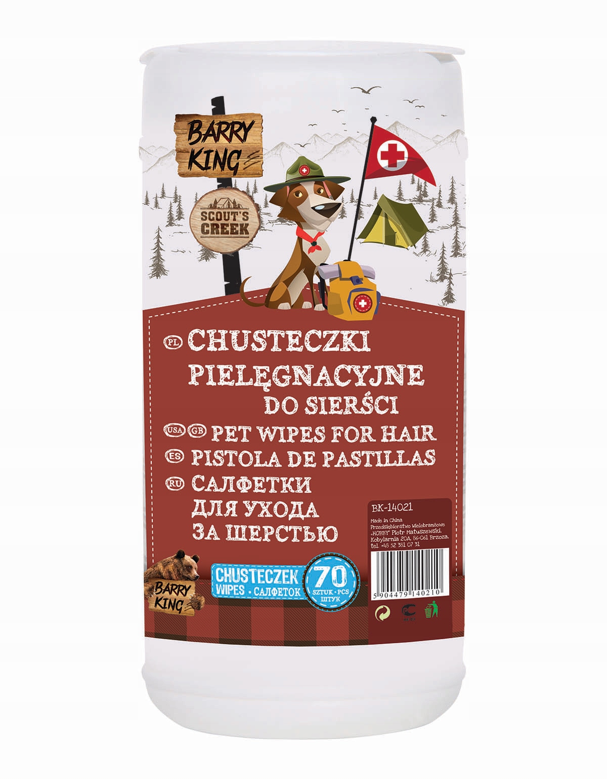 

Barry King Chusteczki pielęgnacyjne do sierści 70x