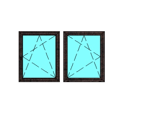 Tanie okno PCV RU2x Ciemny dąb 60x80