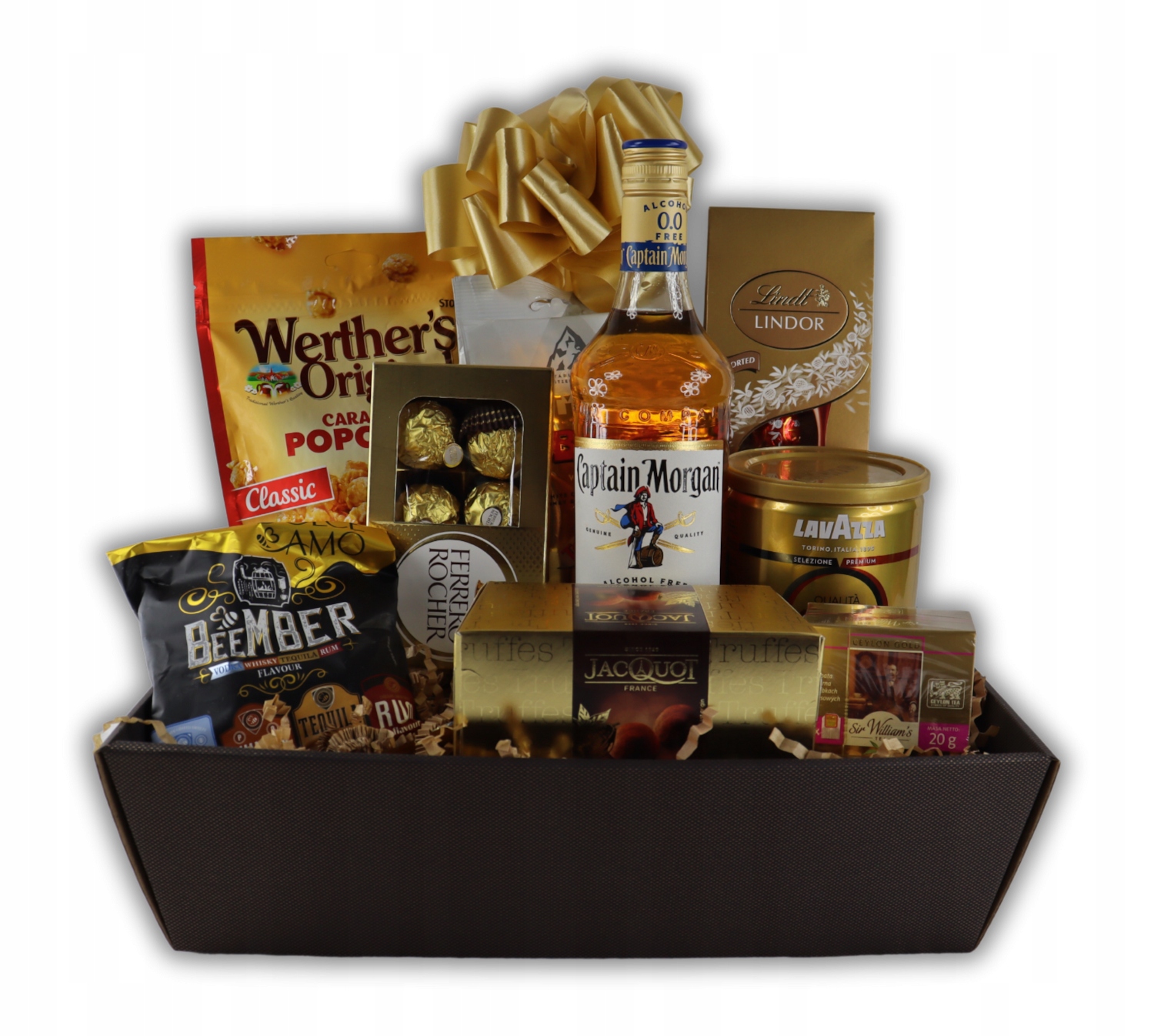 Levně Dárkový koš Zlatá horečka s Captain Morgan Alco Free Slub Výročí