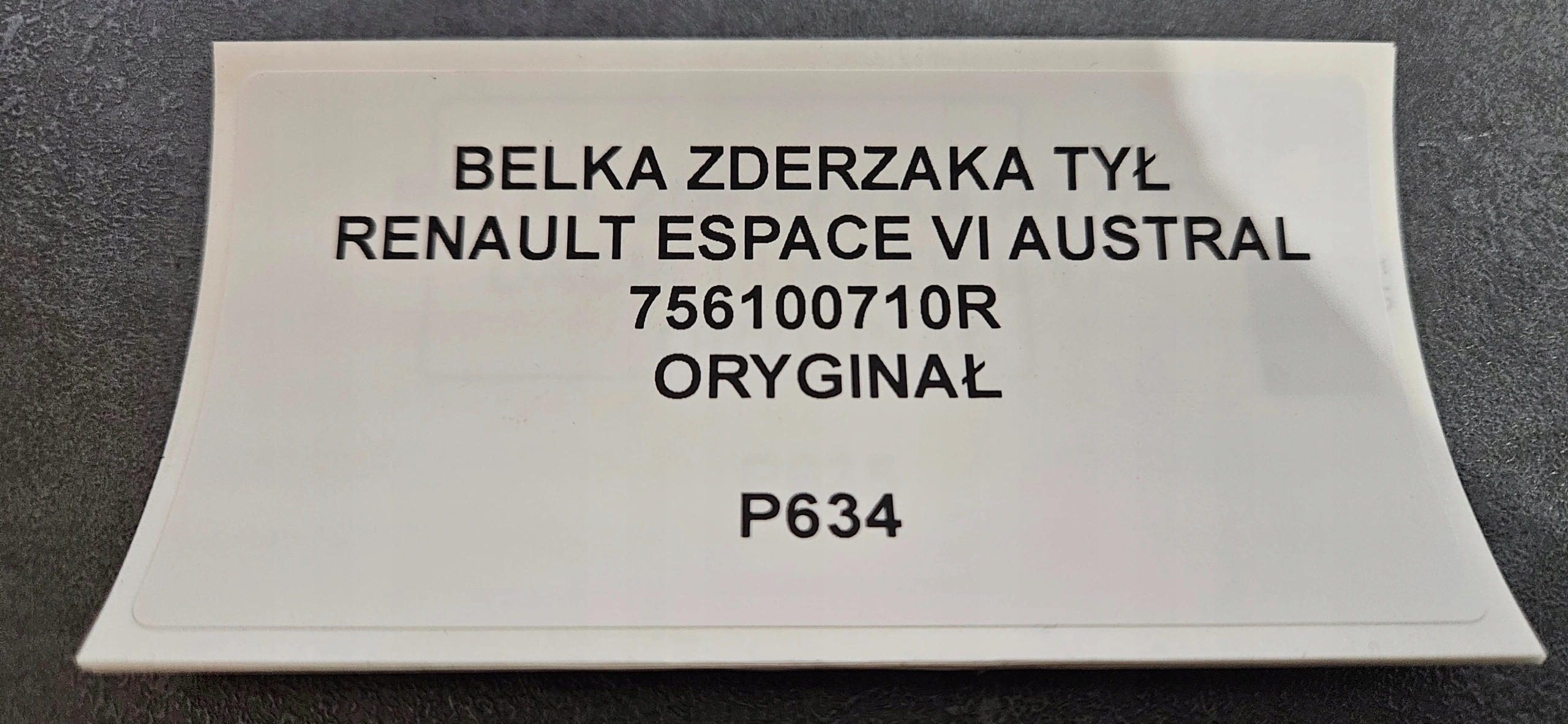 bumper support rear part RENAULT ESPACE VI AUSTRAL 756100710R original