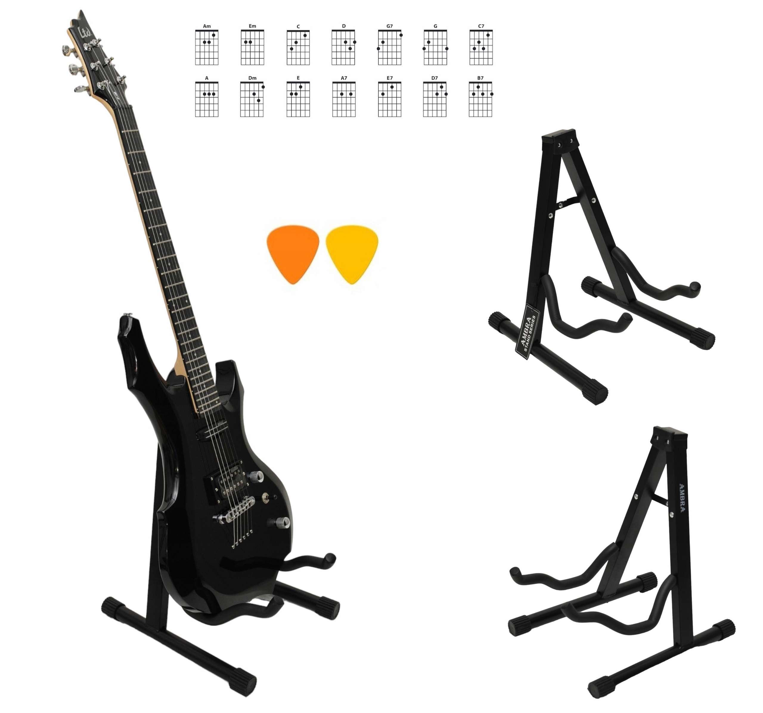 STATYW GITAROWY JX-40B STOJAK SKŁADANY DO GITARY + GRATISY