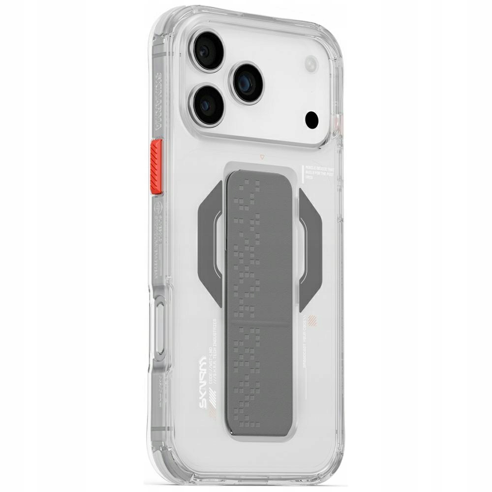 Pouzdro Skinarma Haxa pro iPhone 17 Pro Max Magnetic Grip Stand průhledný