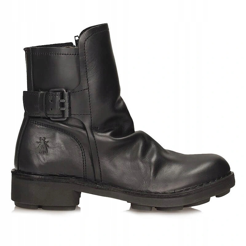 Botki damskie Fly London NURY175FLY Rug Black P211175002 czarne skórzane