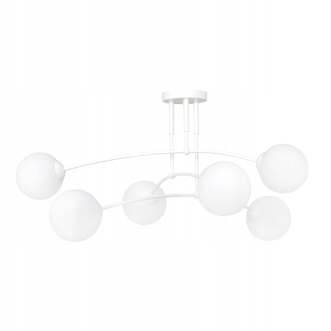 Klasická stropná lampa Pregos 6 White, tienidlo, biela