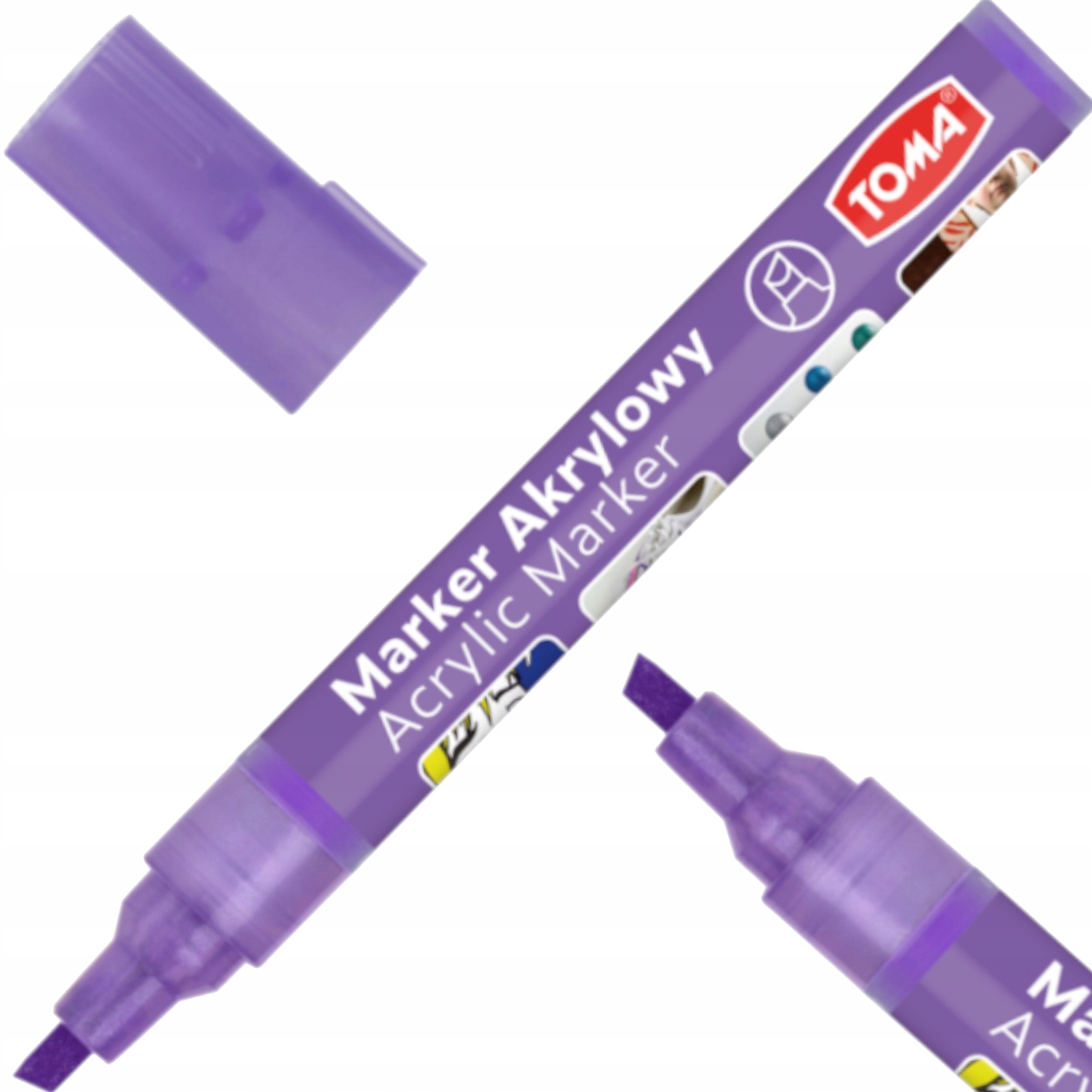 Marker Akrylowy TOMA TO-403 ścięty fioletowy metallic