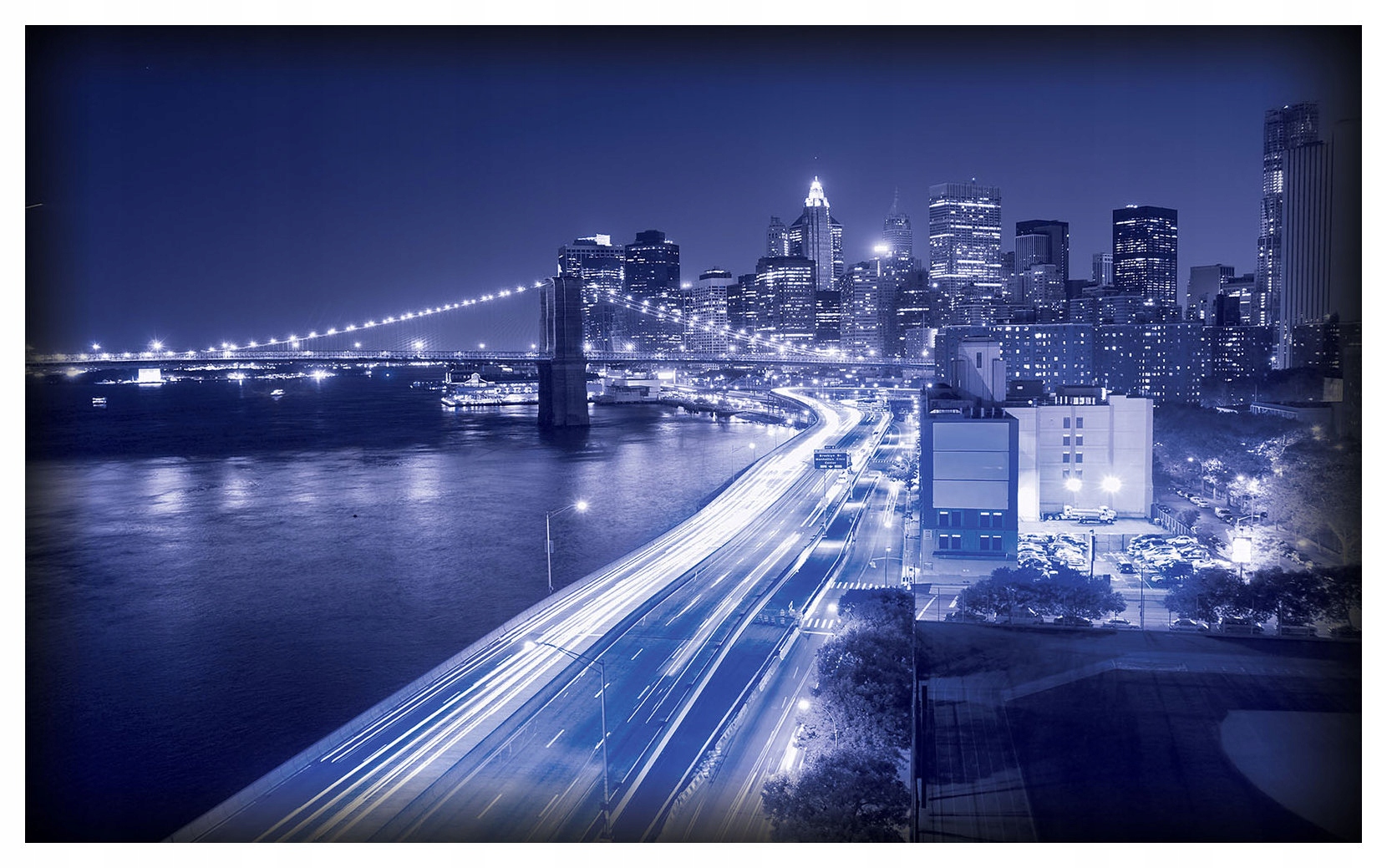 Fototapeta Brooklynský most v noci New York vinylová 254x184 lepidlo