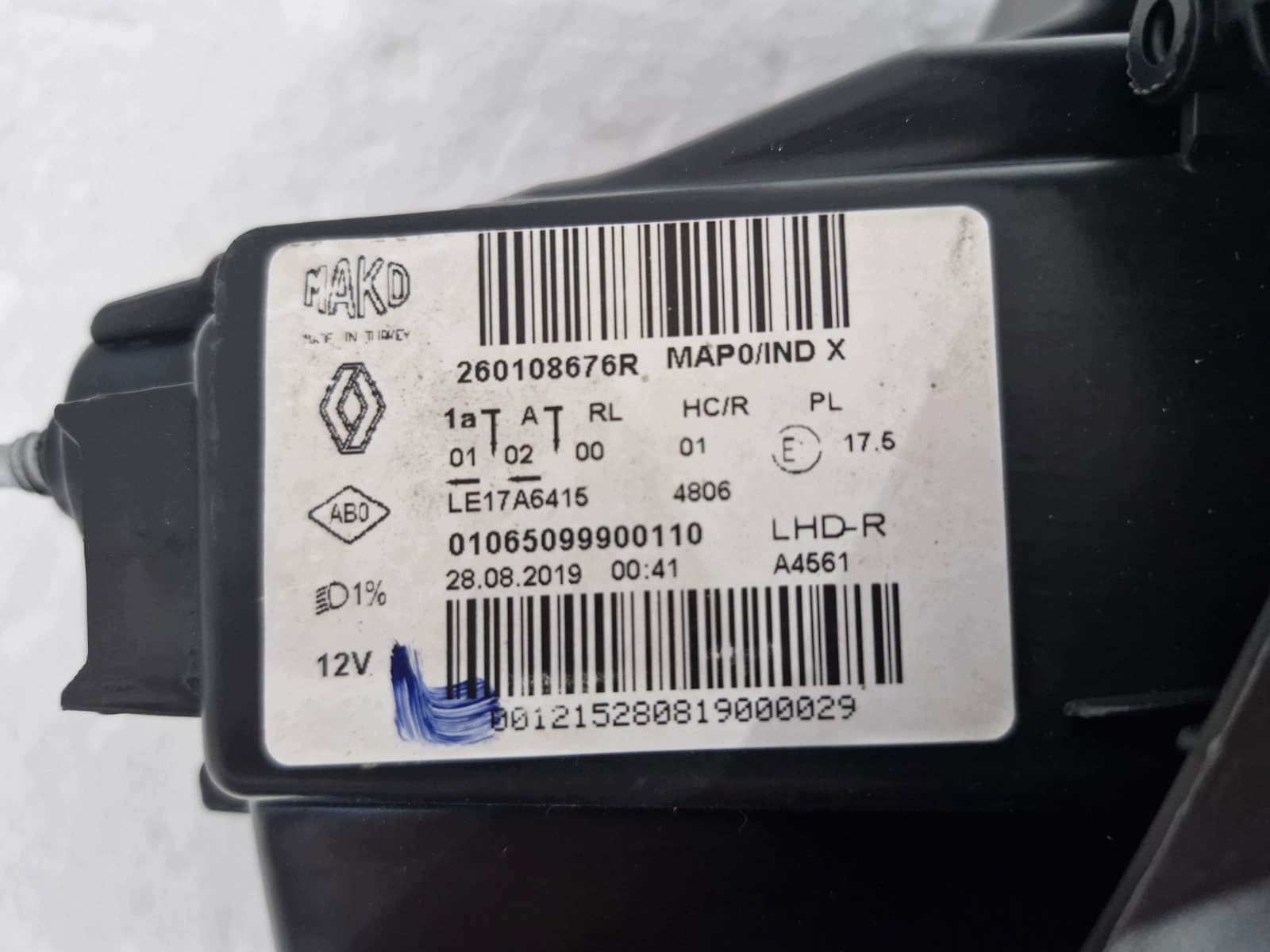 light right Renault Clio 5 FULL LED Krotki LED complete