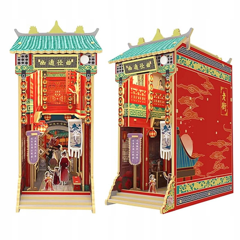 Miniaturowy domek Book Nook Brama spokoju Model 3D Podpórka Azja Chiny
