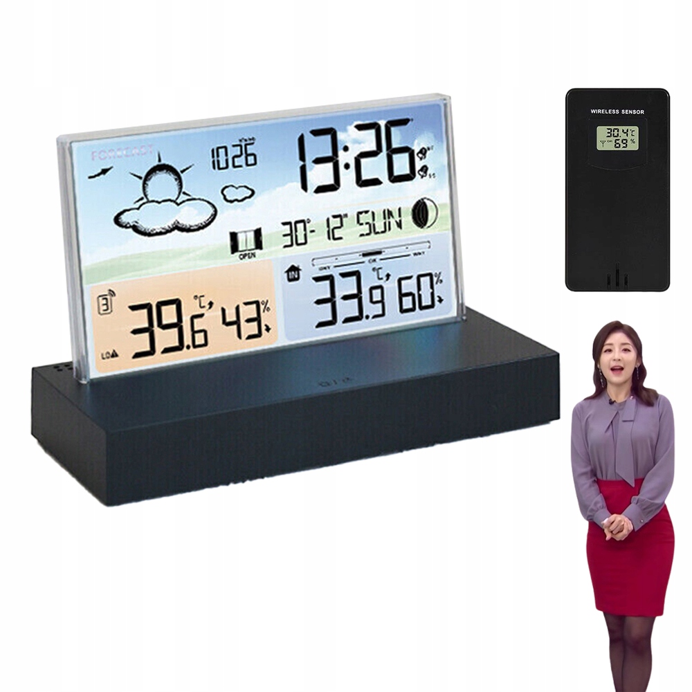 Bezdrátová Meteorologická Stanice Vlhkoměr Teploměr S IPX4 Venkovní Senzor
