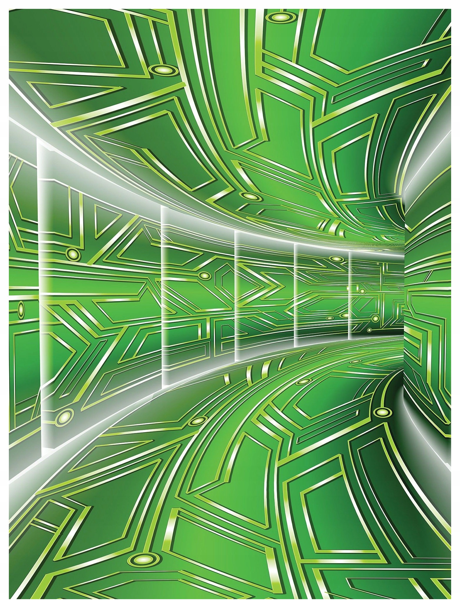 Fototapeta Zelený tunel Futurismus Abstrakce Perspektiva 206x275 lepidlo