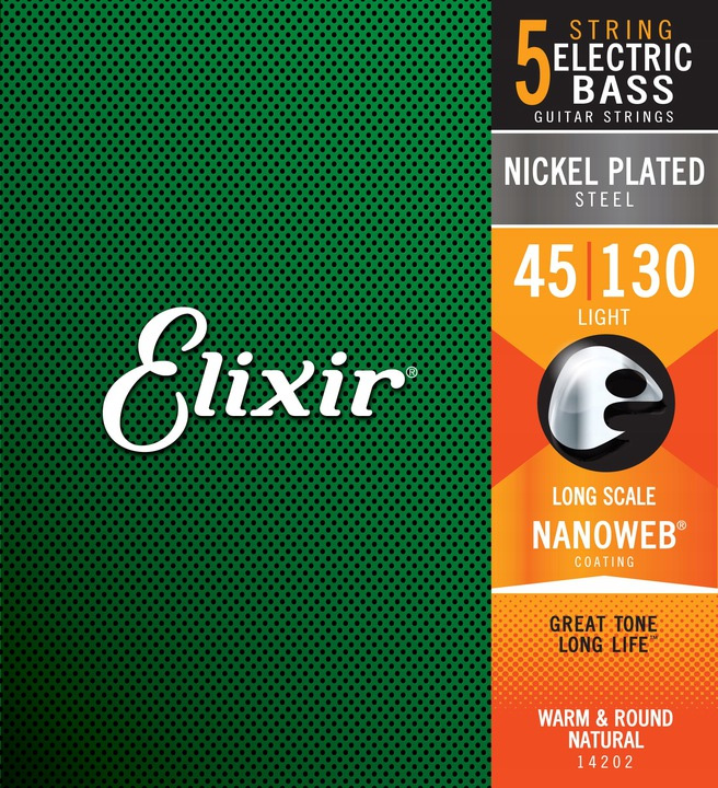 Elixir 14202 NanoWeb 45-130 struny basowe 5 strun