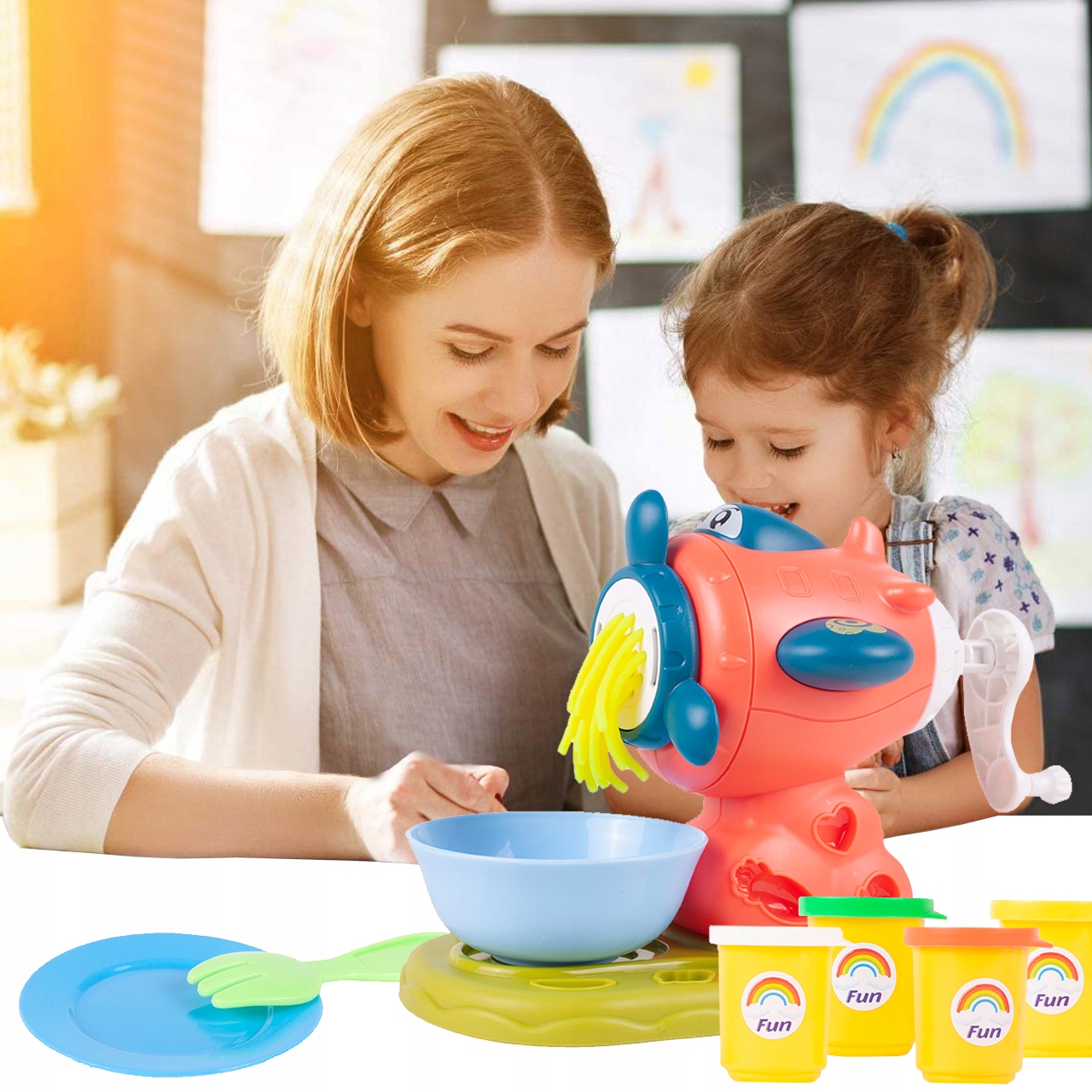 MASA PLASTYCZNA CIASTO WYCISKARKA DO ZABAWY SAMOLOT JETT 4 KUBECZKI Z MASĄ Marka XQ