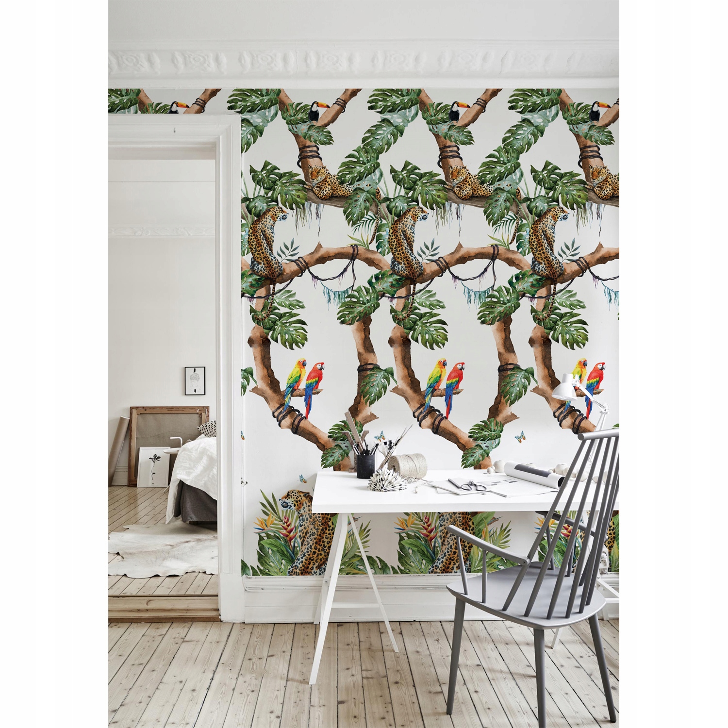 

Fototapeta Tropikalne gepardy z kwiatami 290x290cm