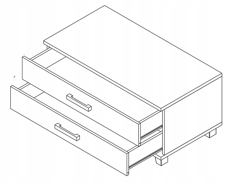Komoda RTV niska szafka z szufladami KOLORY MAX Głębokość mebla 51 cm