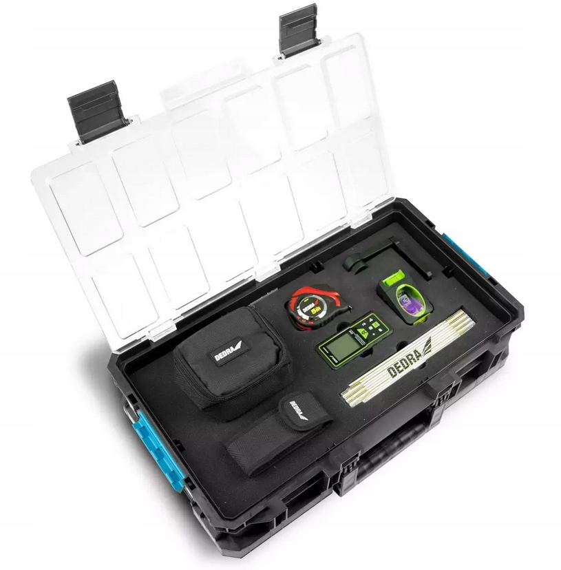 DEDRA poziomica laserowa i dalmierz walizka SAS+
